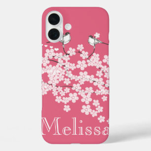 Cherry Blossoms Chickadee iPhone 16 Plus Case