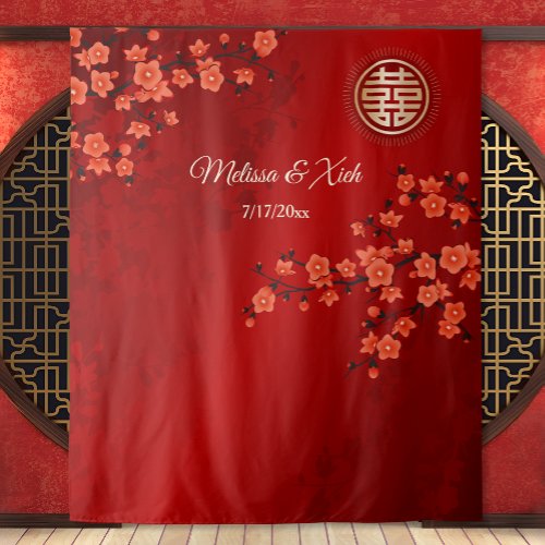 Cherry Blossoms Chinese Wedding  Backdrop