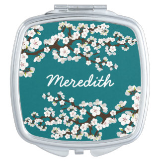 Cherry Blossoms Compact Mirror Bridal Party Gift