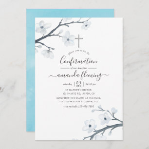 Cherry Blossoms Confirmation Invitation