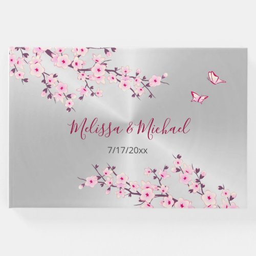 Cherry Blossoms  Customizable Wedding Guest Book