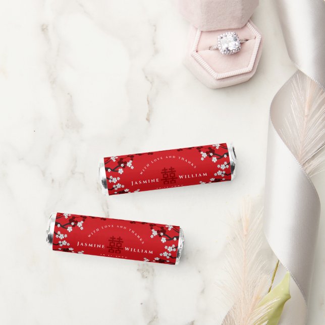 Cherry Blossoms & Double Happiness Chinese Wedding Breath Savers® Mints (Wedding)