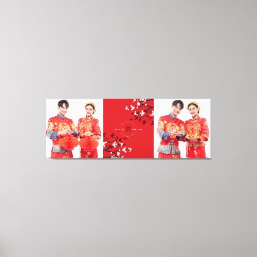Cherry Blossoms  Double Happiness Chinese Wedding Canvas Print