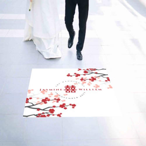 Cherry Blossoms  Double Happiness Chinese Wedding Floor Decals