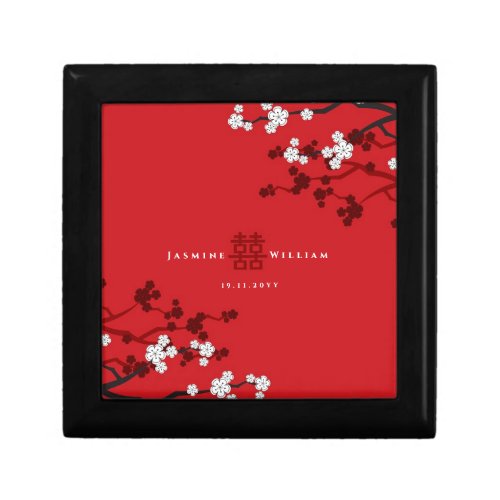 Cherry Blossoms  Double Happiness Chinese Wedding Gift Box