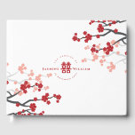 Cherry Blossoms &amp; Double Happiness Chinese Wedding Guest Book