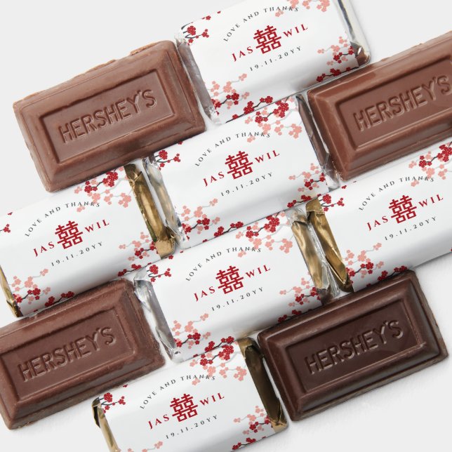 Cherry Blossoms & Double Happiness Chinese Wedding Hershey's Miniatures (Assorted)