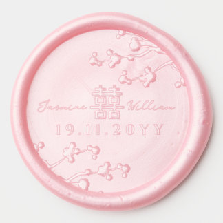 Cherry Blossoms Double Happiness Chinese Wedding Wax Seal Sticker