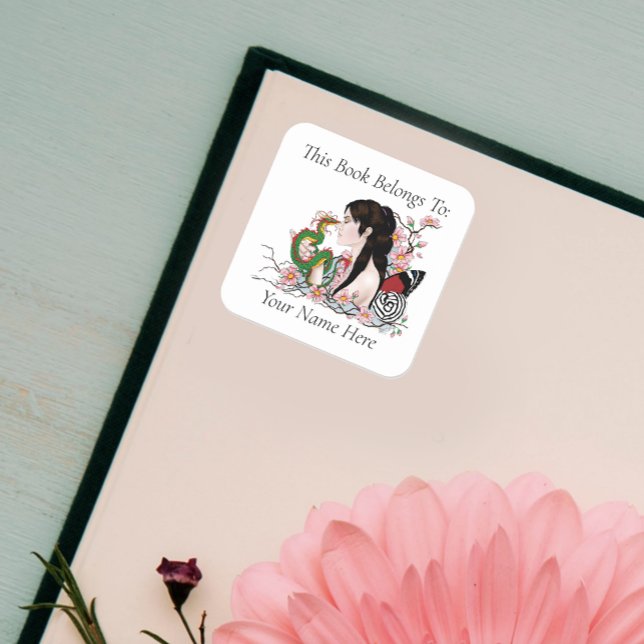Cherry Blossoms Dragon  Asian Fairy Bookplate (Creator Uploaded)