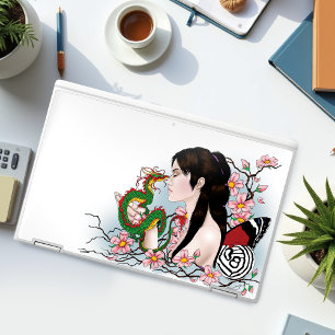 Cherry Blossoms Dragon Serenity Asian Fairy HP Laptop Skin