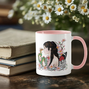 Cherry Blossoms Dragon Serenity Asian Fairy Mug