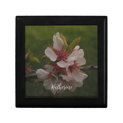 Cherry Blossoms Elegant Script Personalized  Gift Box
