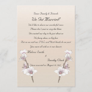 Cherry Blossoms Elopement 2 Announcement