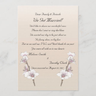 Cherry Blossoms Elopement 2 Announcement