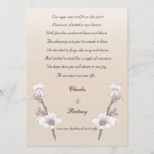 Cherry Blossoms elopement announcement