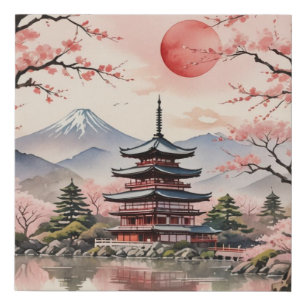 cherry blossoms faux canvas print