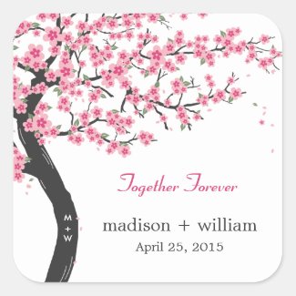 Cherry Blossoms Favor Sticker