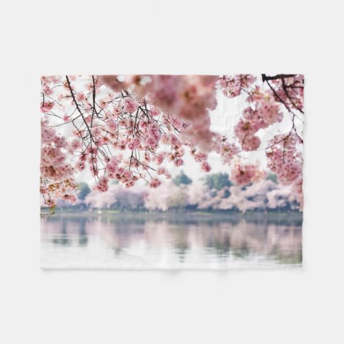 Cherry Blossoms Fleece Blanket