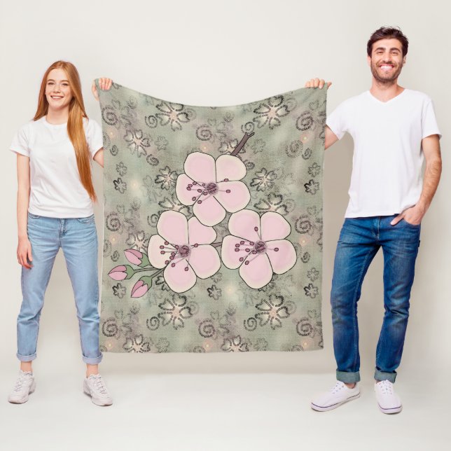 Cherry Blossoms Fleece Blanket (In Situ)