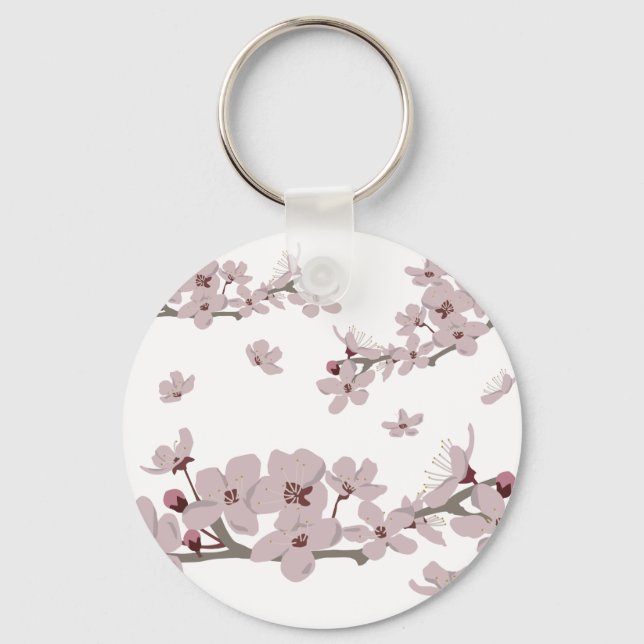 Cherry Blossoms Floating Flowers Keychain (Front)