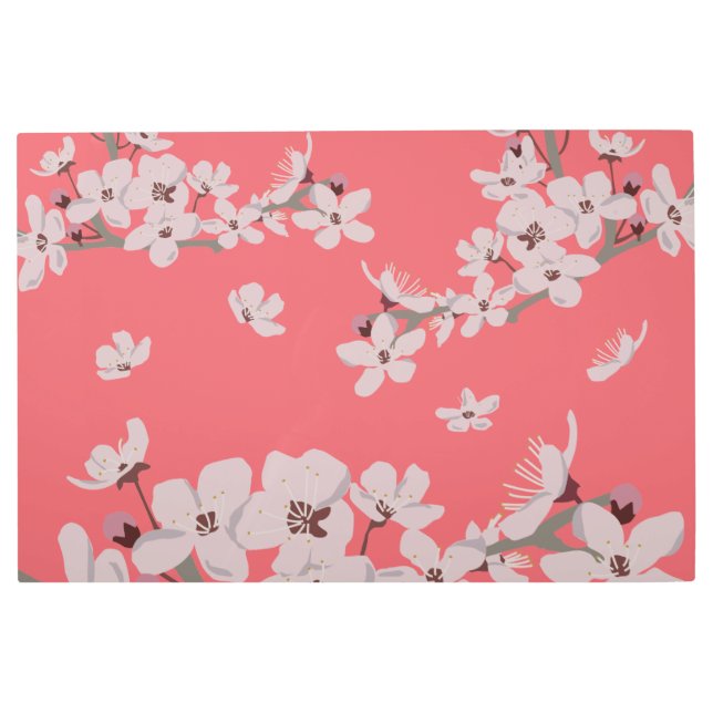 Cherry Blossoms Floating Flowers Metal Print (Front)