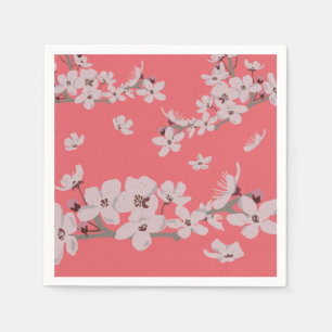 Cherry Blossoms Floating Flowers Napkins