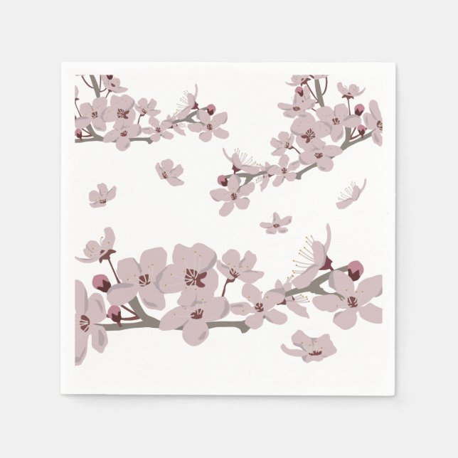 Cherry Blossoms Floating Flowers Napkins (Front)