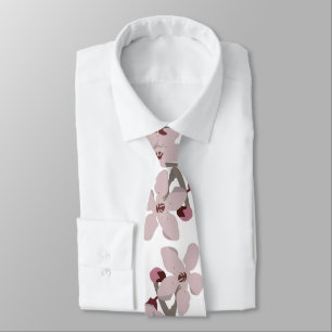 Cherry Blossoms Floating Flowers Neck Tie
