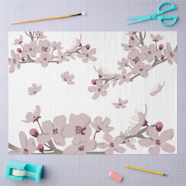 Cherry Blossoms Floating Flowers  Tissue Paper (Craft)