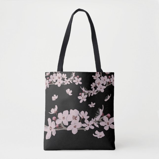 Cherry Blossoms Floating Flowers Tote Bag (Front)