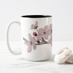 Cherry Blossoms Floating Flowers Two-Tone Coffee Mug