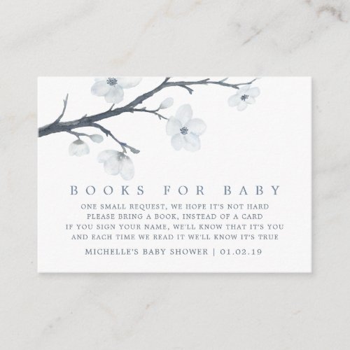 Cherry Blossoms Floral Baby Shower Book Request Enclosure Card