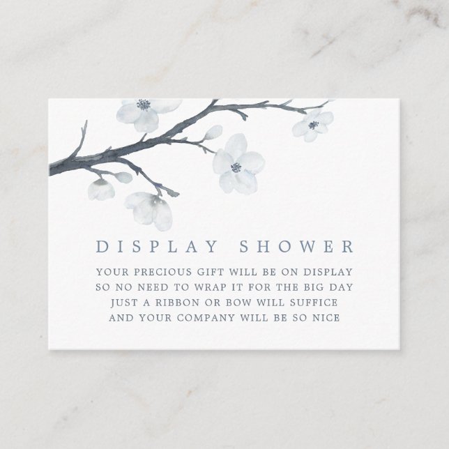 Cherry Blossoms Floral Baby Shower Display Shower Enclosure Card (Front)