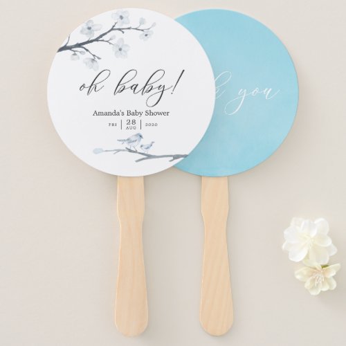 Cherry Blossoms Floral Baby Shower Hand Fan