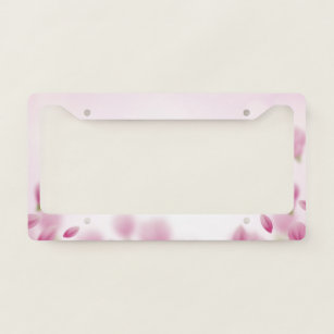 Floral Cherry Blossom License Plate Frame Beautiful Sakura Design - Quality  UV Printed Plastic Frame