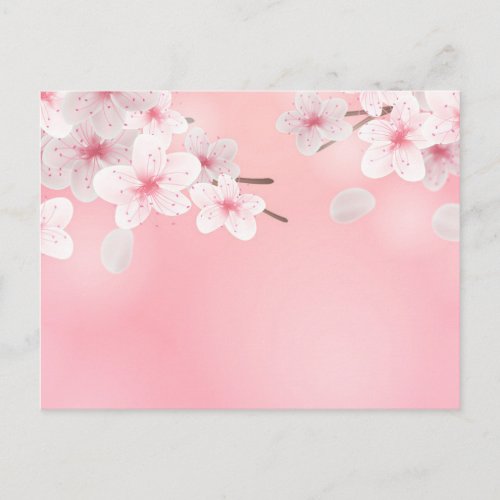 Cherry Blossoms Floral Background Flower Design Postcard