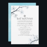 Cherry Blossoms Floral Bat Mitzvah Invitation<br><div class="desc">White cherry blossom floral watercolor bat mitzvah invitations designed to be quickly and easily customized to your event specifics.</div>