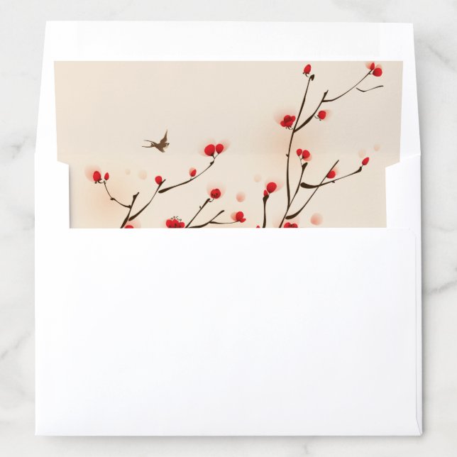 Cherry Blossoms Floral Envelope Liner (In Envelope)