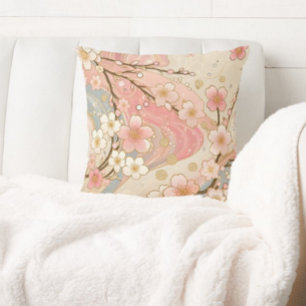 Cherry Blossoms Floral  Throw Pillow