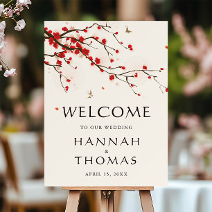 Cherry Blossoms Floral Wedding Welcome Foam Board