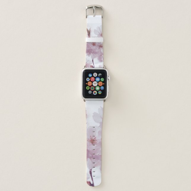 CHERRY BLOSSOMS FLOWERS APPLE WATCH BAND (Front)