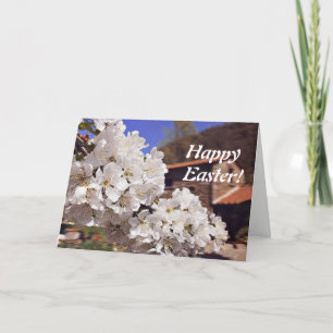 Cherry blossoms. Happy Easter. Holiday Card
