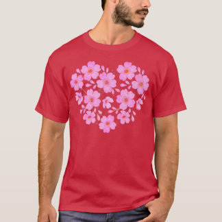 Cherry Blossoms Heart Sakura Flowers T-Shirt