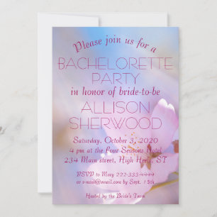 Cherry blossoms Heavenly light bachelorette party Invitation