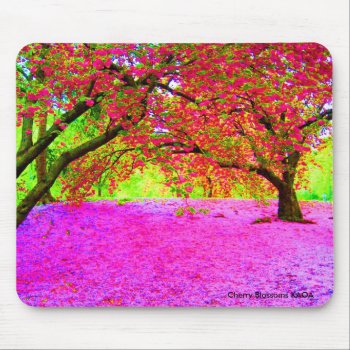 Cherry Blossoms In Central Park Mouse Pad by kingkaoa at Zazzle