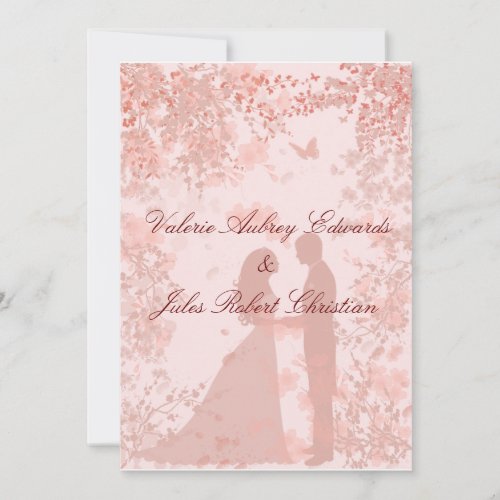 Cherry Blossoms In Paris Wedding Invitation