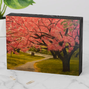 Cherry Blossoms in Spring, by Gary Poling Wooden Box Sign