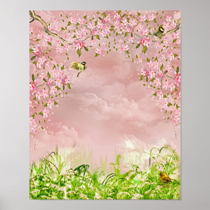 cherry blossoms in the sky print