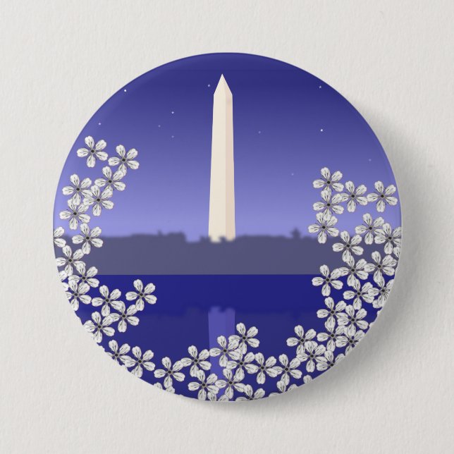 Cherry Blossoms in Washington DC Button (Front)