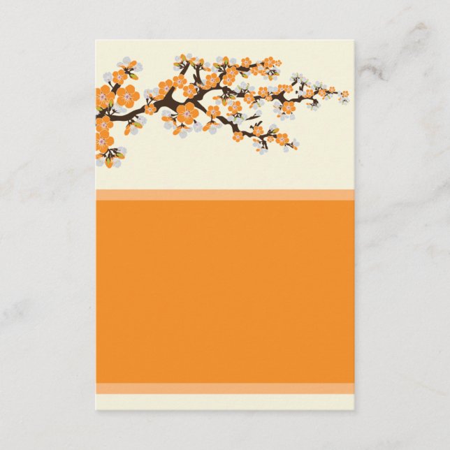 Cherry Blossoms Info Card (3.5" x 5") - orange (Front)